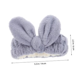 Ipetboom Bunny Ear Headband Headbands Plush Bunny Ears Hairbands Head Band Face Wash Makeup Hair Band Hairband for Washing Face Rabbit Hairband Blue Fabric