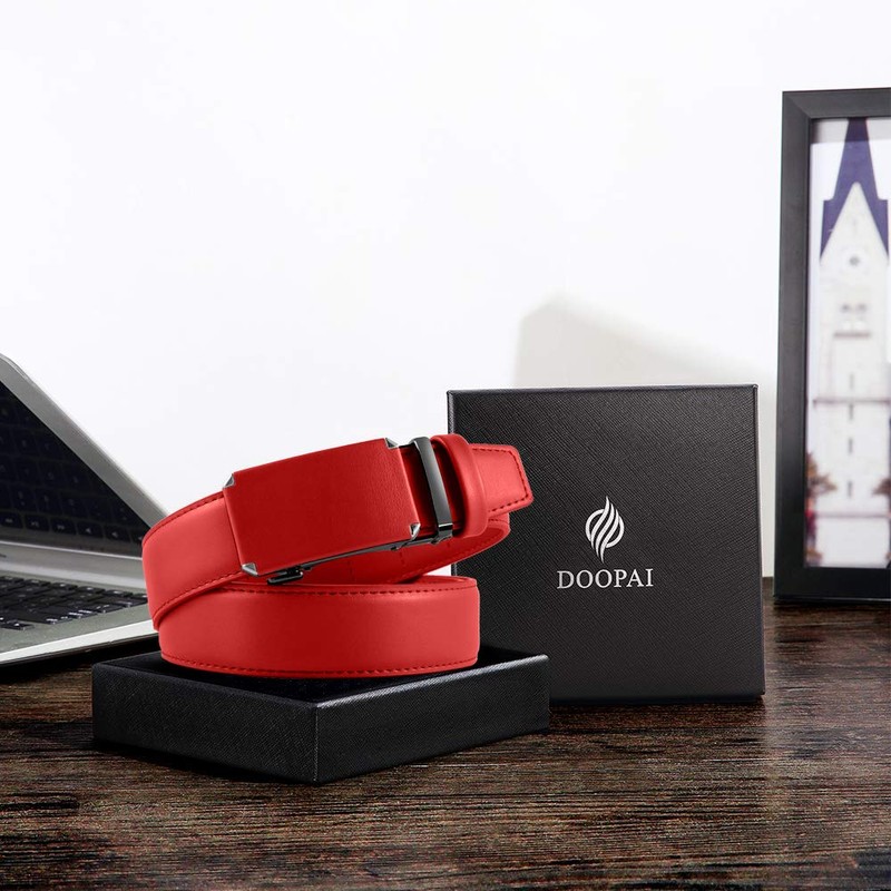 DOOPAI Belt Men, 057 Red Men Belt