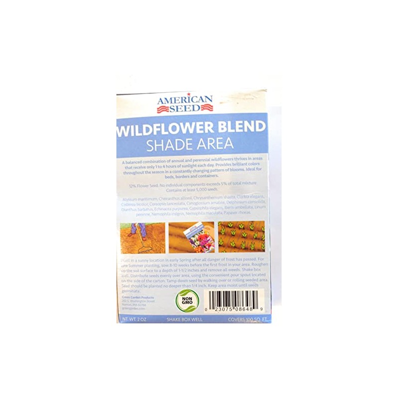 Wildflower Blend Shade Seed Mix - 2 Oz, Covers 100