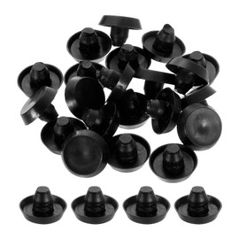 sourcing map 50Pcs Glass Table Top Bumpers with Stem, 8mm/0.32" Rubber Bumper Grippers Anti Slip Table Spacers for Patio Cabinet Furniture (Fits 5/16Inch Hole), Black
