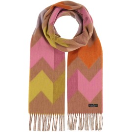 FRAAS Cashmink Scarf 34 x 200 cm - Softer than Cashmere - Scarf with Zigzag Pattern - Made in Germany - Sustainability Edition, camel