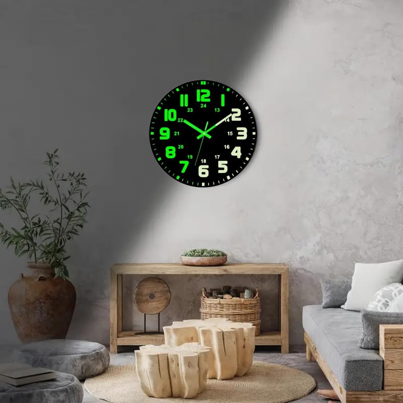 RIUKASIN Vinyl Record Luminous Clock, 12 inch Silent Non Ticking