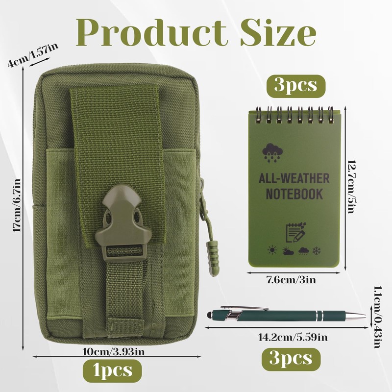 7pcs Waterproof Notebook, 3 X 5 Inch Pocket Notebook with