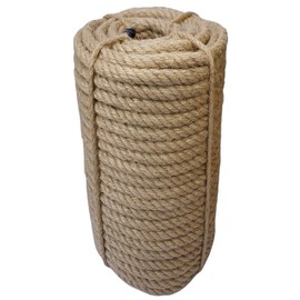 ILIKEEC Jute Rope 16mm, 100 Feet 6.2lb Thick Garden Jute Twine String for DIY Cat Scratcher, Gardening, Bundling and Wall Hanging Craft Decorative (Brown)