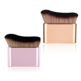 2PCS Tanning Brush for Body and Face, Body Brush for Tan, Soft Portable Self Tanning Brush, Fashion Body Makeup Leg Makeup Brush for Mother Wife Daughter Lover Friend(Pink Rose Gold)