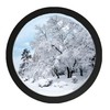 kylucky Round Photo Frame Wooden Wall Hanging Picture Frames for