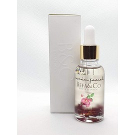 Suero facial + rosa mosqueta + vitamina e + almendras + ingredientes naturales + hidratante + rápida absorción + paraben free + primer + suaviza tu piel + textura terciopelo