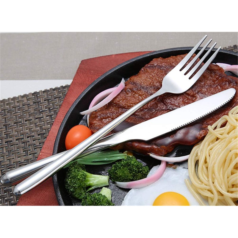 5pcs Long-handled Korean Stainless Steel Fork