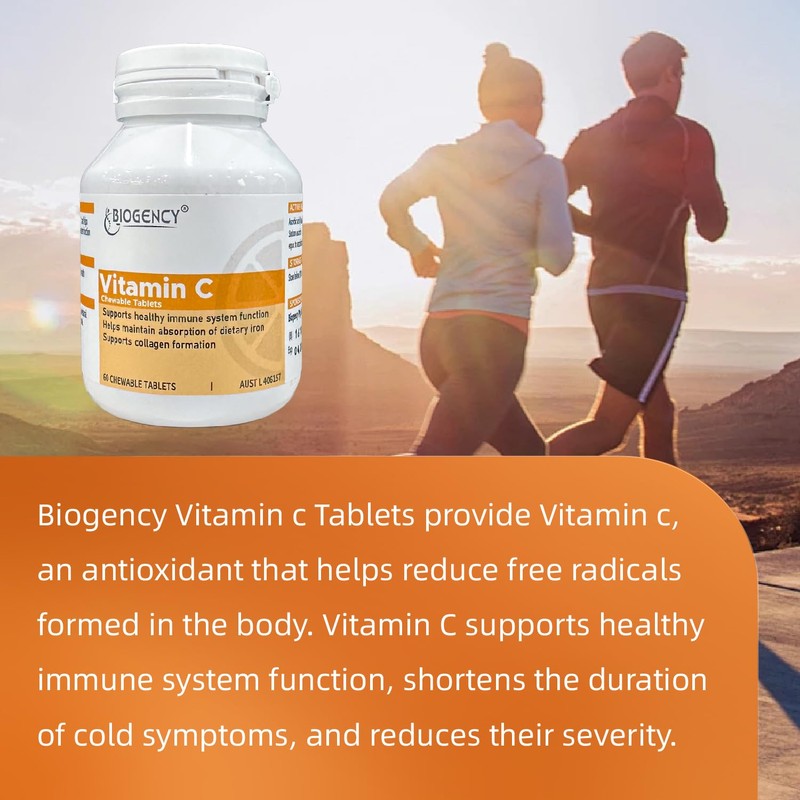Biogency Biogency 60 Tablet Vegan Food Vitamin C Chewable Supplement