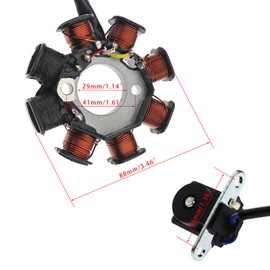New Olym Ignition Stator Magneto 4 wire AC 8 Pole Coil Fits for Chinese Scooter Moped ATV Go Kart 4-Stroke GY6 50cc 80c 100cc 139QMB 139QMA Engine