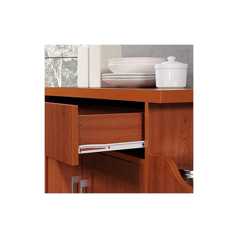 Pemberly Row Kitchen Island with Spice Rack in Cherry