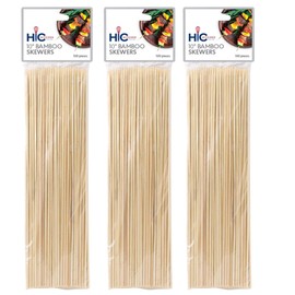HIC Kitchen Bamboo BBQ, Kabob and Grill Skewers, 10-Inches Long, Set of 300