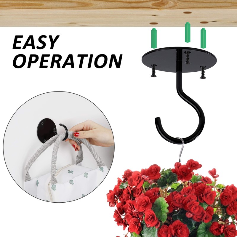 MaoXinTek Ceiling Hook for Hanging Plants, Wall Mount, Screw Mount