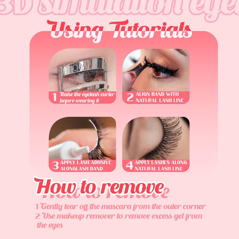 BTLLSSH False Eyelashes Wispy Lashes Natural Look Fake Eyelashes Cat