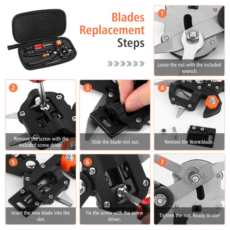Housolution Garden Shears Ratchet Shears, 2-in-1 Durable Grafting Scissors Cutting