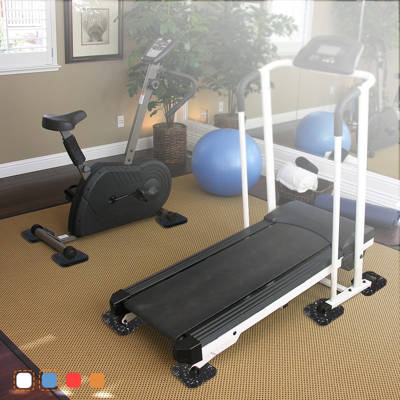 Powrocket Treadmill Mat,4 Pack Anti-Vibration Shock Absorbing Exercise Equipment Mat