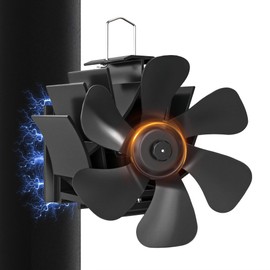 TITECK Wood Stove Fan with Magnet: Fireplace Fan for Wood Burning Stoves, Heat Powered Pipe Fireplace Fan Quiet Warm Air Circulation for Log Burner/Camping Hot Tent Stove