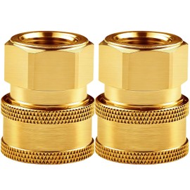 Pressure Washer Couplers Brass Fittings, 2 Pack 3/8 inch Quick Connect to Female NPT Socket (3/8 inch NPT)
