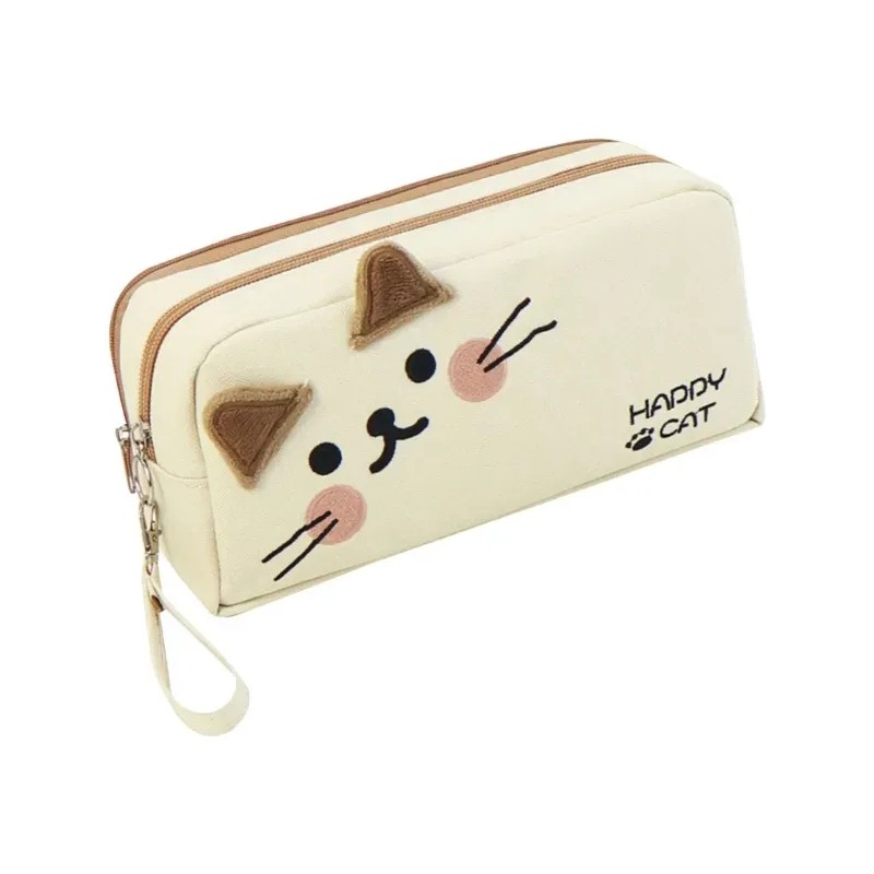 Estuche Para Lápices Con Forma De Gato En Blanco Y