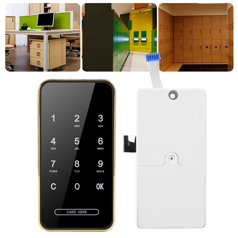 Electronic Password Card Lock RFID Smart Keyless Touch Screen for