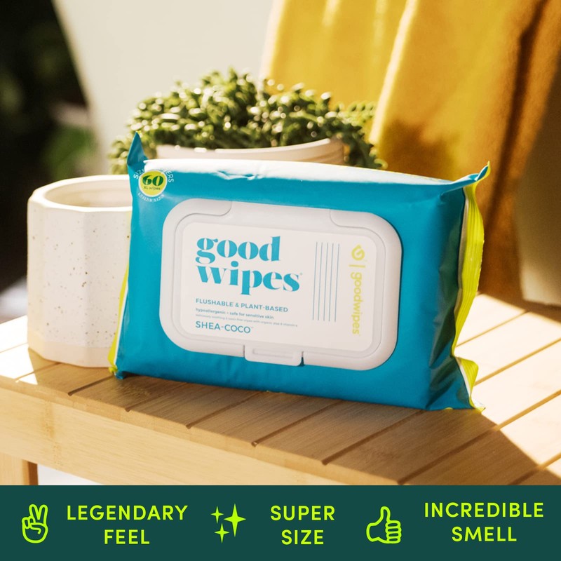 Goodwipes Flushable Butt Wipes Made with Vitamin E & Aloe