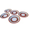 Cactus Canyon Ceramics Spanish Terracotta 5-Piece Salad Plate Set, White