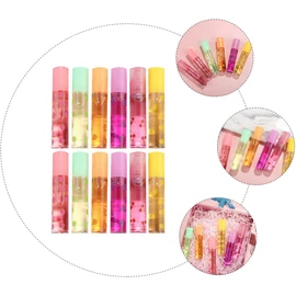Brillo Labial Transparente Incoloro 12 Piezas Sabor Fruta – Wakauto