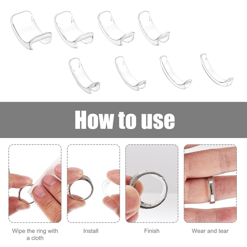 Pack of 24 Ring Reducers Invisible Ring Size Adjuster Invisible