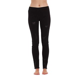 Just Love Solid Wash Jeggings for Women 6876-BLK-S Black