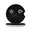 Cute Black Cat Car Coasters for Drinks Absorbent, 2 Pack