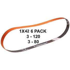 Norton 1X42 SG Blaze 6 Pack - 3 Each 80 & 120 Grit Ceramic Sharpening Belts
