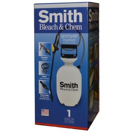 SMITH PERFORMANCE SPRAYERS 190285 1-Gallon Bleach and Chemical Sprayer for Lawns and Gardens or Cleaning Decks, Siding, and Concrete