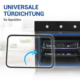 VIOKS Oven Door Seal 44 x 33 cm Replacement for AEG 387194510/5 3871945105 8996619265078 Oven Rubber Seal All-Round 4 Hooks Seal for Oven Door Electrolux Juno AEG Competence Oven