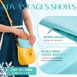 Sanwuta 8 Pcs Zippered Silver Storage Bags Anti Tarnish Bags Silver Pouches Keeper Jewelry Storage Protector Bags(9 x 12 Inch,Lake Blue)