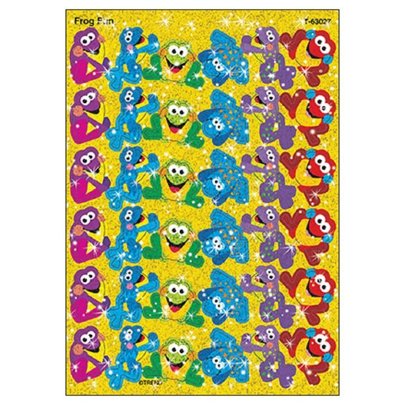 72 x Frog Fun Sparkle Stickers