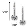 Gothic Executioner's Axe and Skull Silver Finish Medieval Renaissance Earrings
