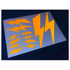 Veloviz Reflective Lightning Bolt (Assorted) Yellow Die-Cut Vinyl Cargo Bike Stickers Decals