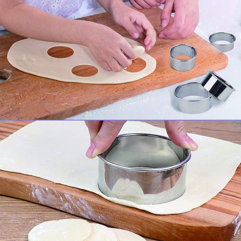 12 Pieces Round Cookie Biscuit Cutter Set,Graduated Circle Pastry Cutters,18/8