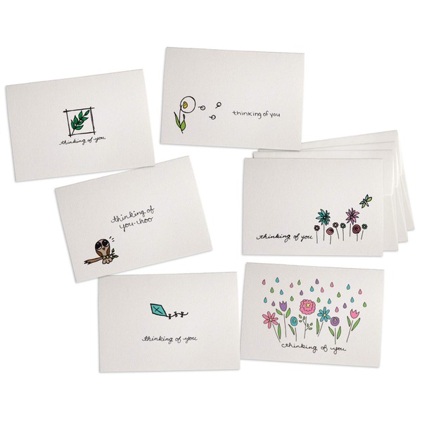 Sugartown Greetings Spring and Summer Thinking of You Collection Pack Set - 24 Note Cards with Envelopes