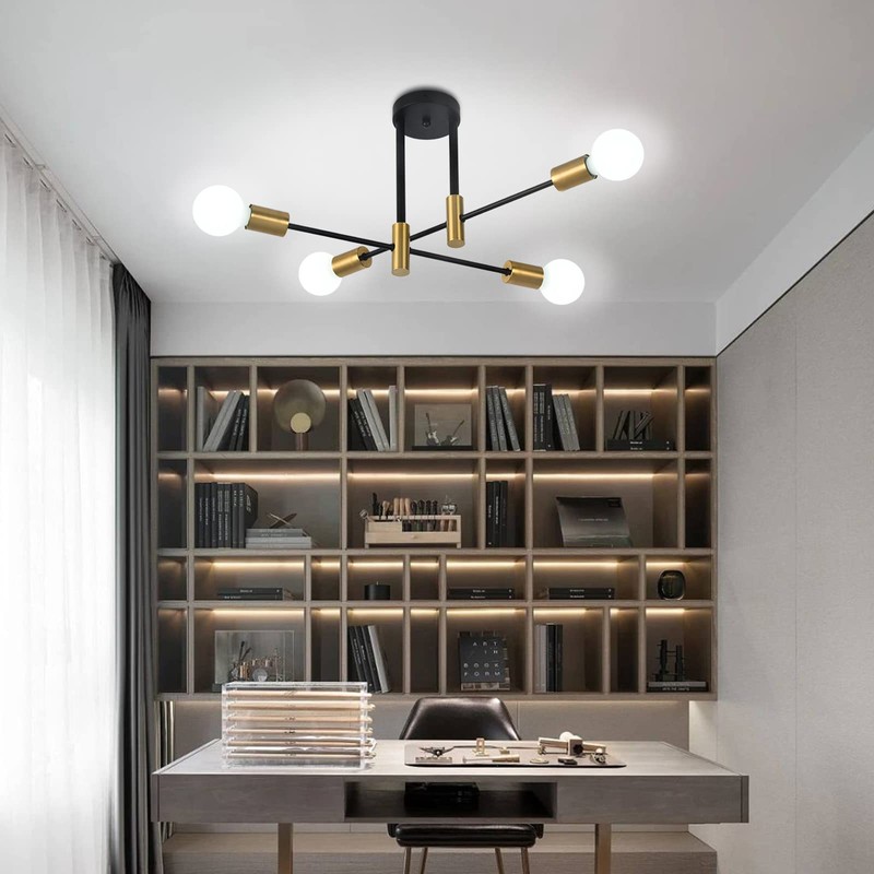 ZYDTRIP Sputnik Chandelier Ceiling Light, Pendant Light 4-Light Ceiling Light