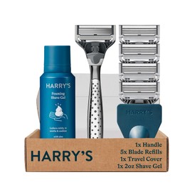Harry's Razors for Men, Craft Edition Razor Set with 5 Razor Blade Refills, 2 oz. Foaming Shave Gel, and Travel Blade Cover