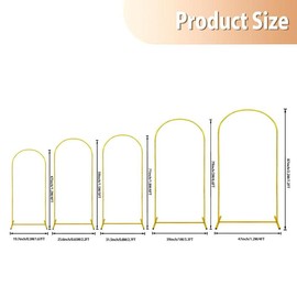 Metaling Arched Background Arch Stand, 1 Count Wedding Arched Frame, Party Decoration Supplies for Birthday Wedding Baby Shower - Color: Golden, Size: 6FT