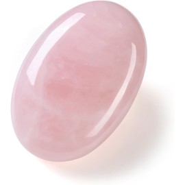 Large Rose Quartz Crystals Gemstone Polished Palm Stone Healing Crystals Thick Natural Reiki Worry Stone Energy Balancing Anxiety Stress Relief Meditation 1 Pc
