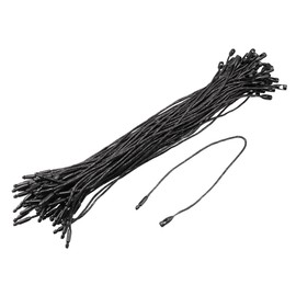 sourcing map Wax Rope Hang Tag String Snap Lock Pins Loop Price Tag Fastener Plastic Tags Ties Black 7.8 inch Pack of 100