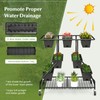 Giantex Rolling Raised Garden Bed w/ 7 Planter Boxes, Storage
