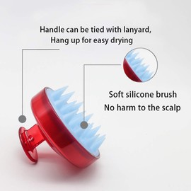 Shampoo Brush Hair Scalp Massage Brush Scalp Care Hair Cleaning Shower Soft Silicone Comb for Men Women Kids and Pet Hair Deep Cleaning by INVODA (Red+Blue+Purple 3 PCS)