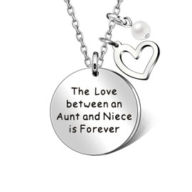 Aunt Niece Pendant Necklace Family Gifts Love Heart Pearl - The Love Between An Aunt And Niece Is Forever
