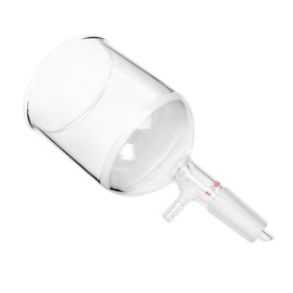 QWORK 500ml Filtering Buchner Funnel Medium Frit (G2) Lab Glassware with Standard 24/40 Joint and Vacuum Serrated Tubulation, 94mm I.D, 100mm Depth