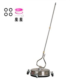 ANGLEWIDE 13.7" Pressure Washer Surface Cleaner Stainless Steel with 4 Wheels 2 Nozzles