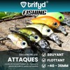 trifyd ® Trout Cranckbait 4cm, Pack of 5 fishing lures